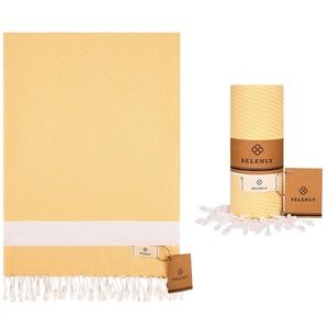 37x71 Turkish Beach Towel, 100% Cotton Pre-Washed Quick Dry